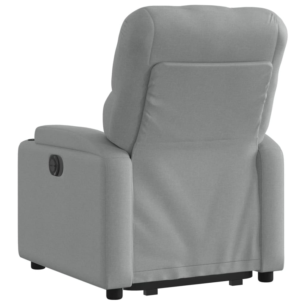 Recliner, light gray, fabric