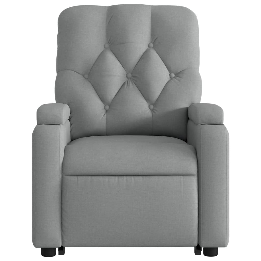 Recliner, light gray, fabric