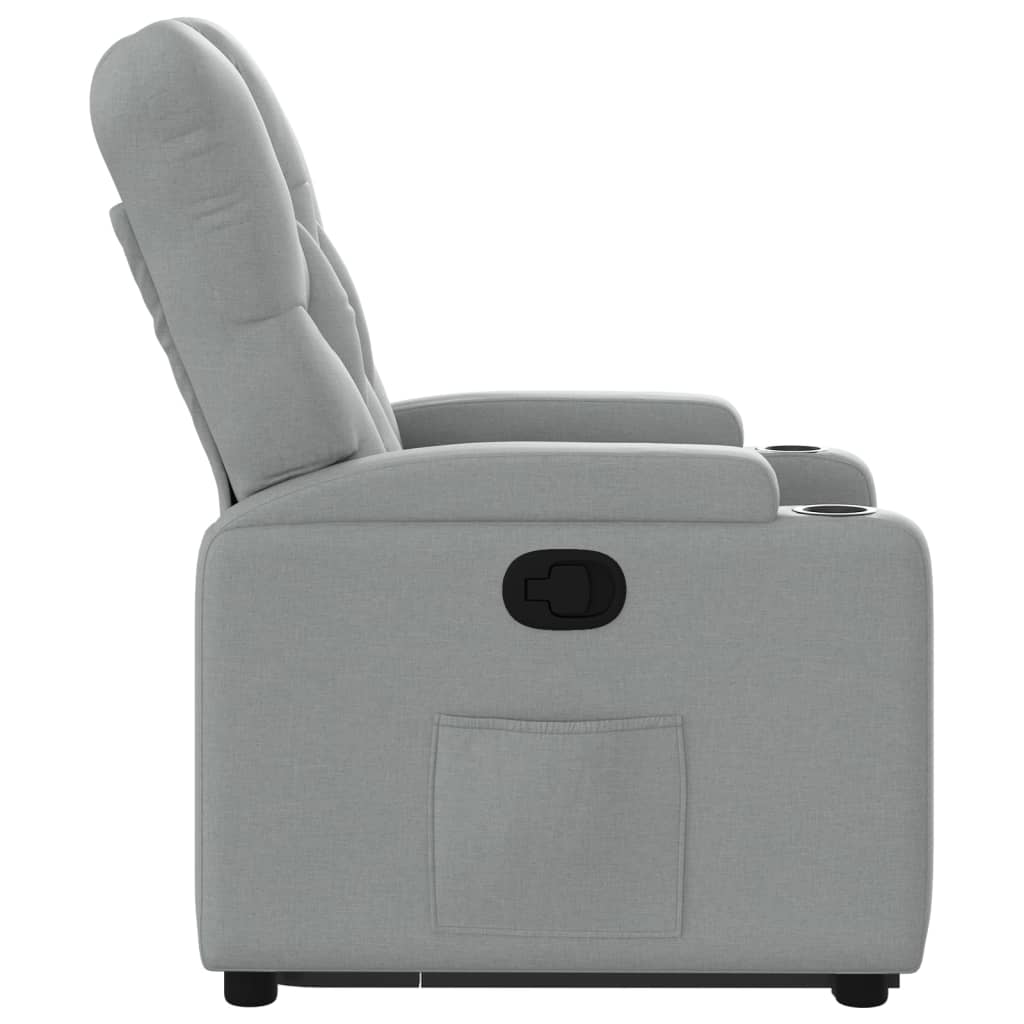 Recliner, light gray, fabric