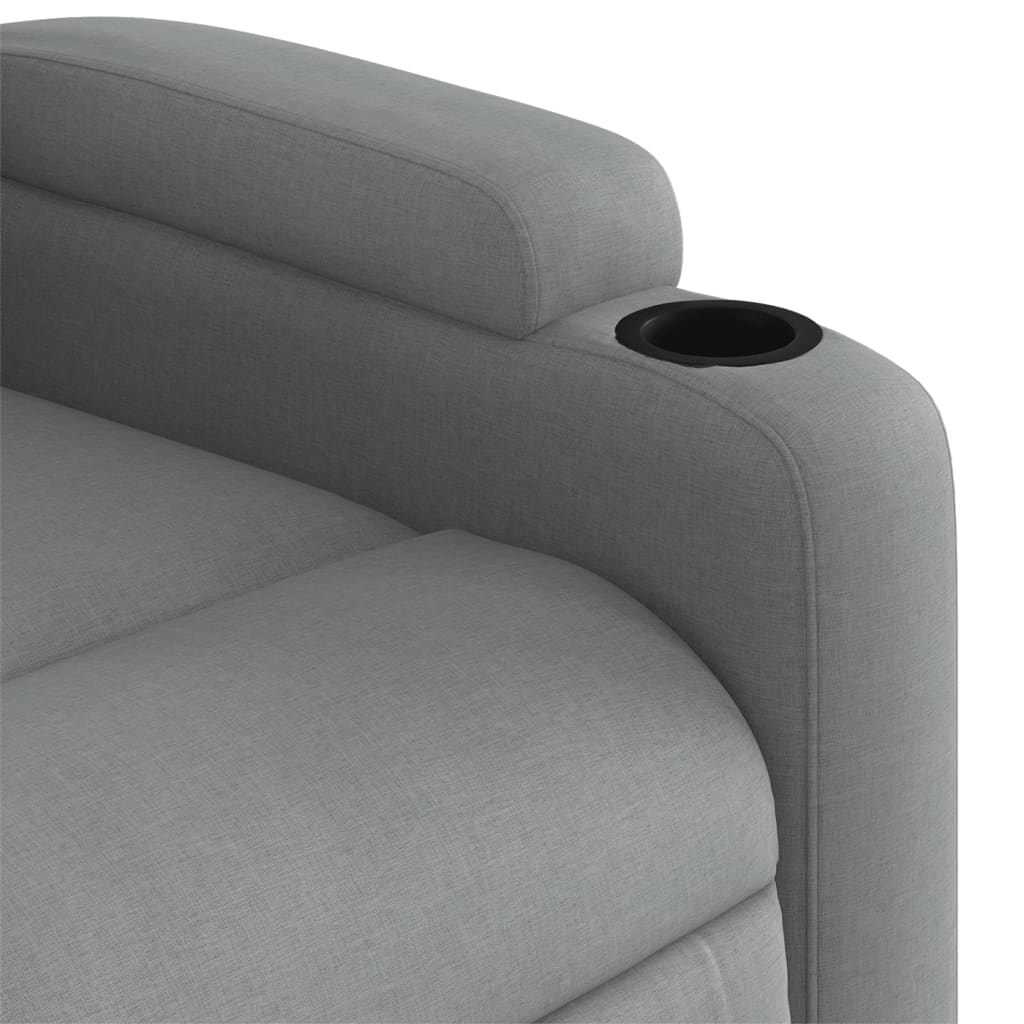 Recliner, light gray, fabric