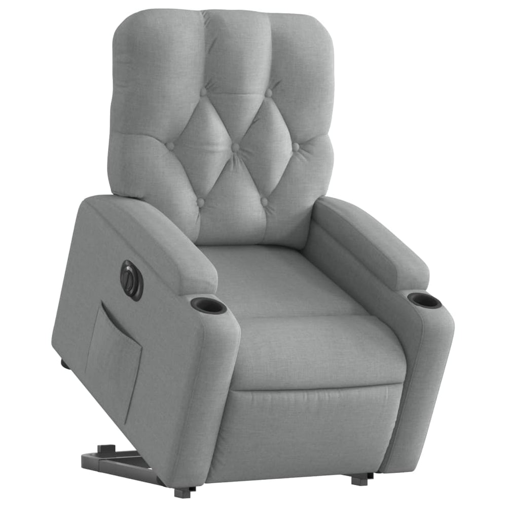Recliner, light gray, fabric