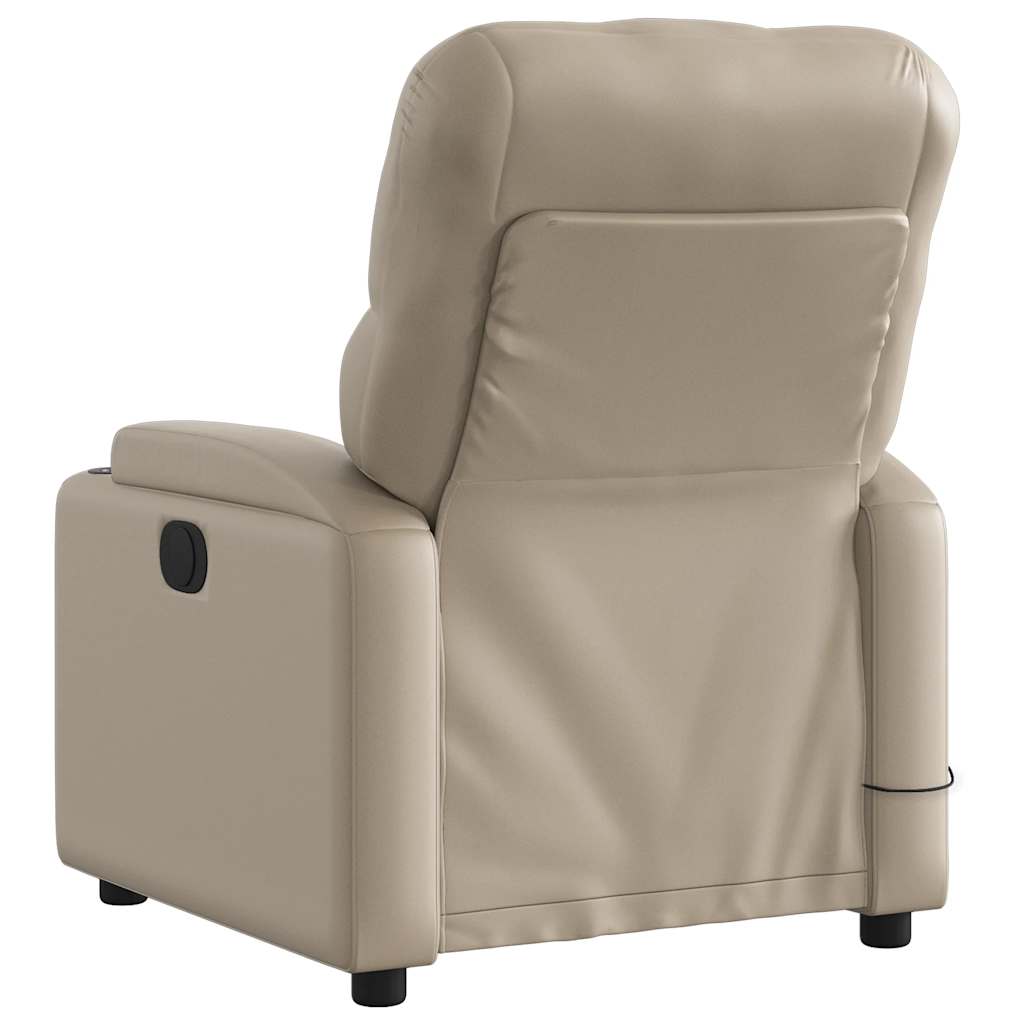 Electric reclining massage chair, cappuccino, faux leather