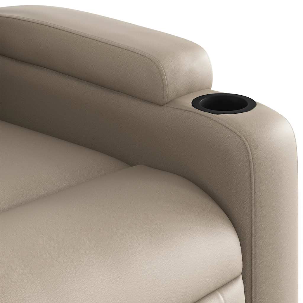 Electric reclining massage chair, cappuccino, faux leather