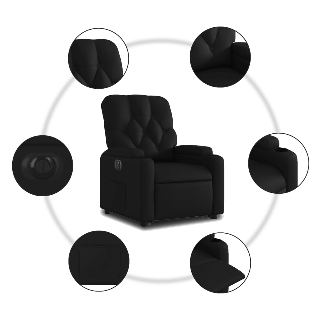 Elektrisks stāvēšanas krēsls, melns, mākslīgā āda