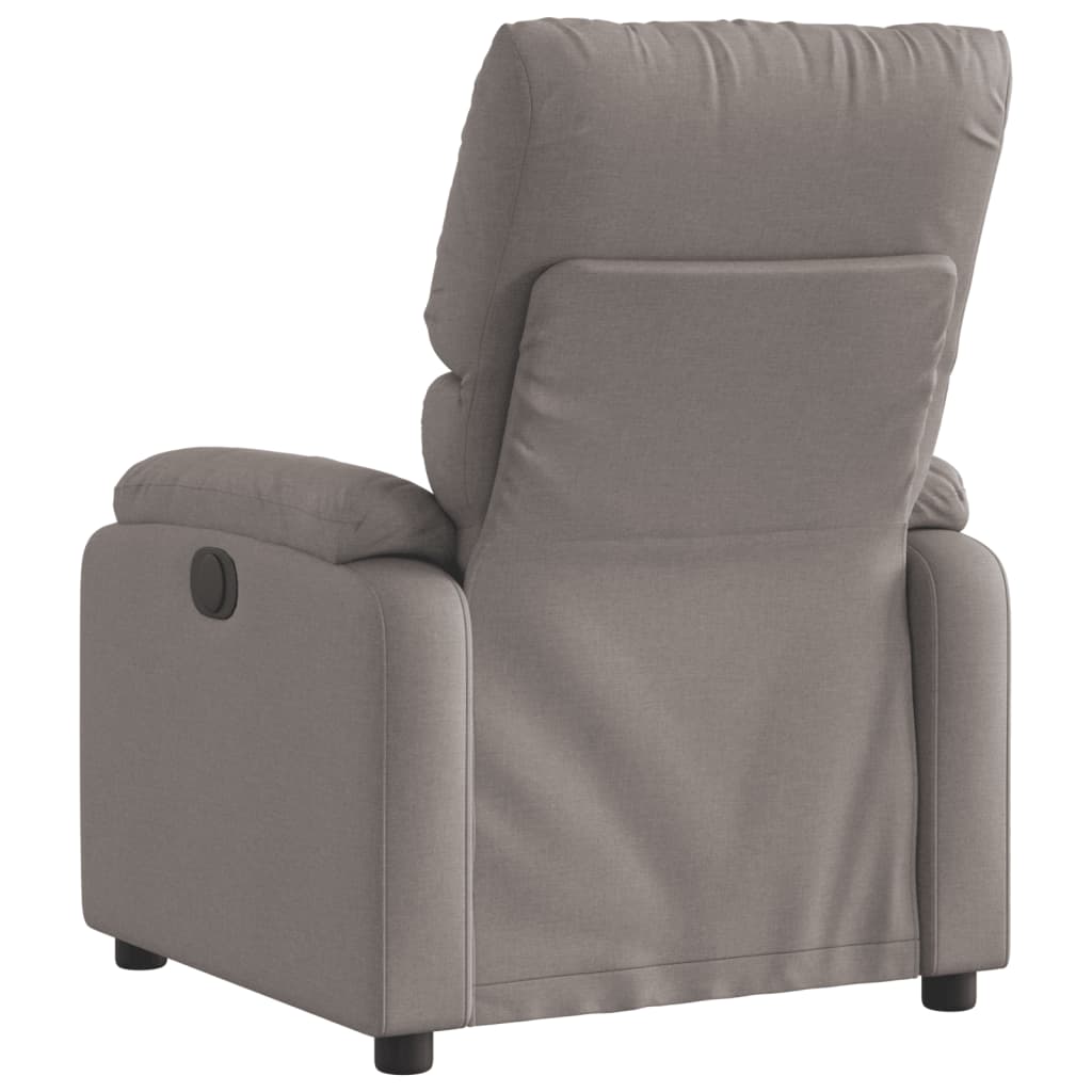Electric recliner, taupe, fabric