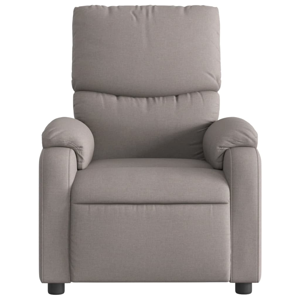 Electric recliner, taupe, fabric