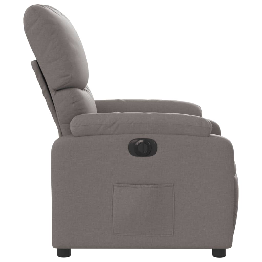 Electric recliner, taupe, fabric