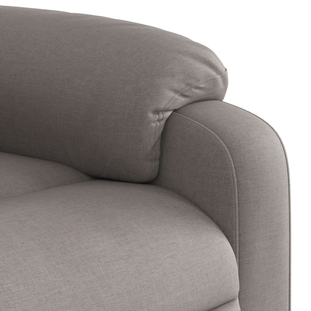 Electric recliner, taupe, fabric