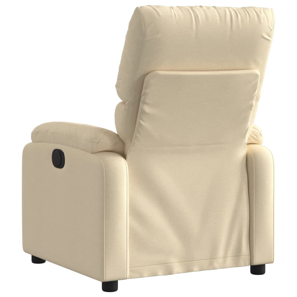 Electric reclining armchair, cream, fabric