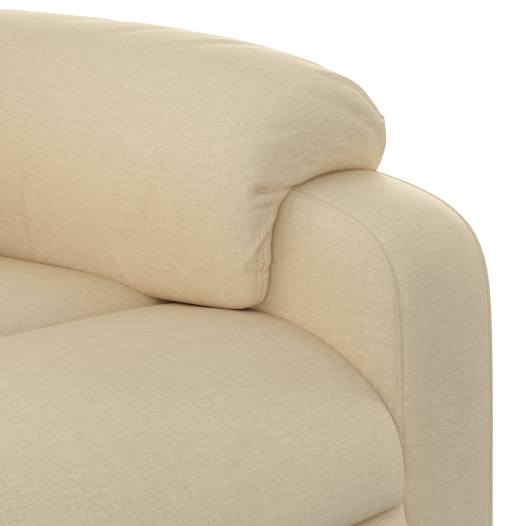 Electric reclining armchair, cream, fabric