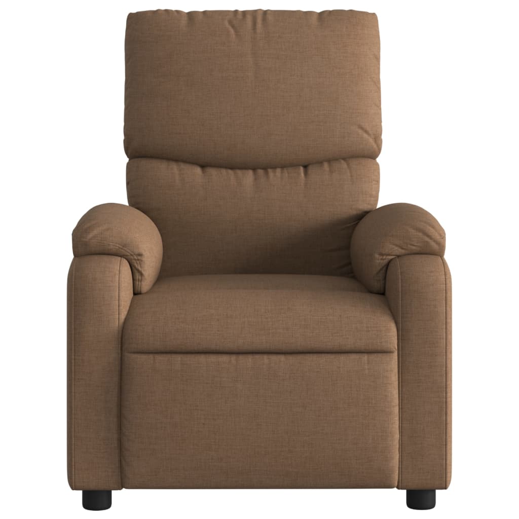 Electric Reclining Massage Chair, Brown, Fabric