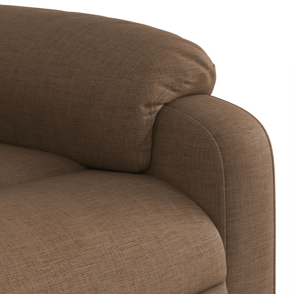 Electric Reclining Massage Chair, Brown, Fabric