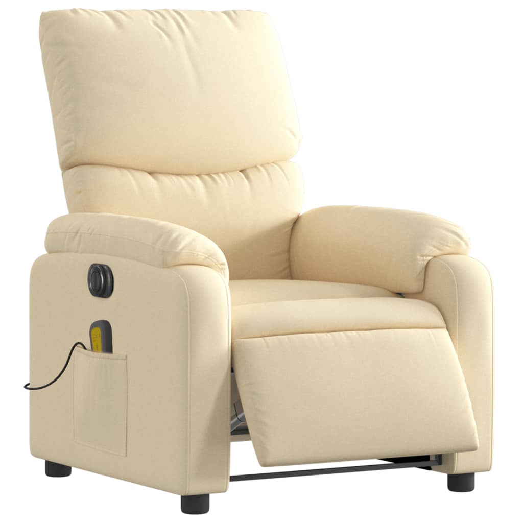 Electric reclining massage chair, cream, fabric