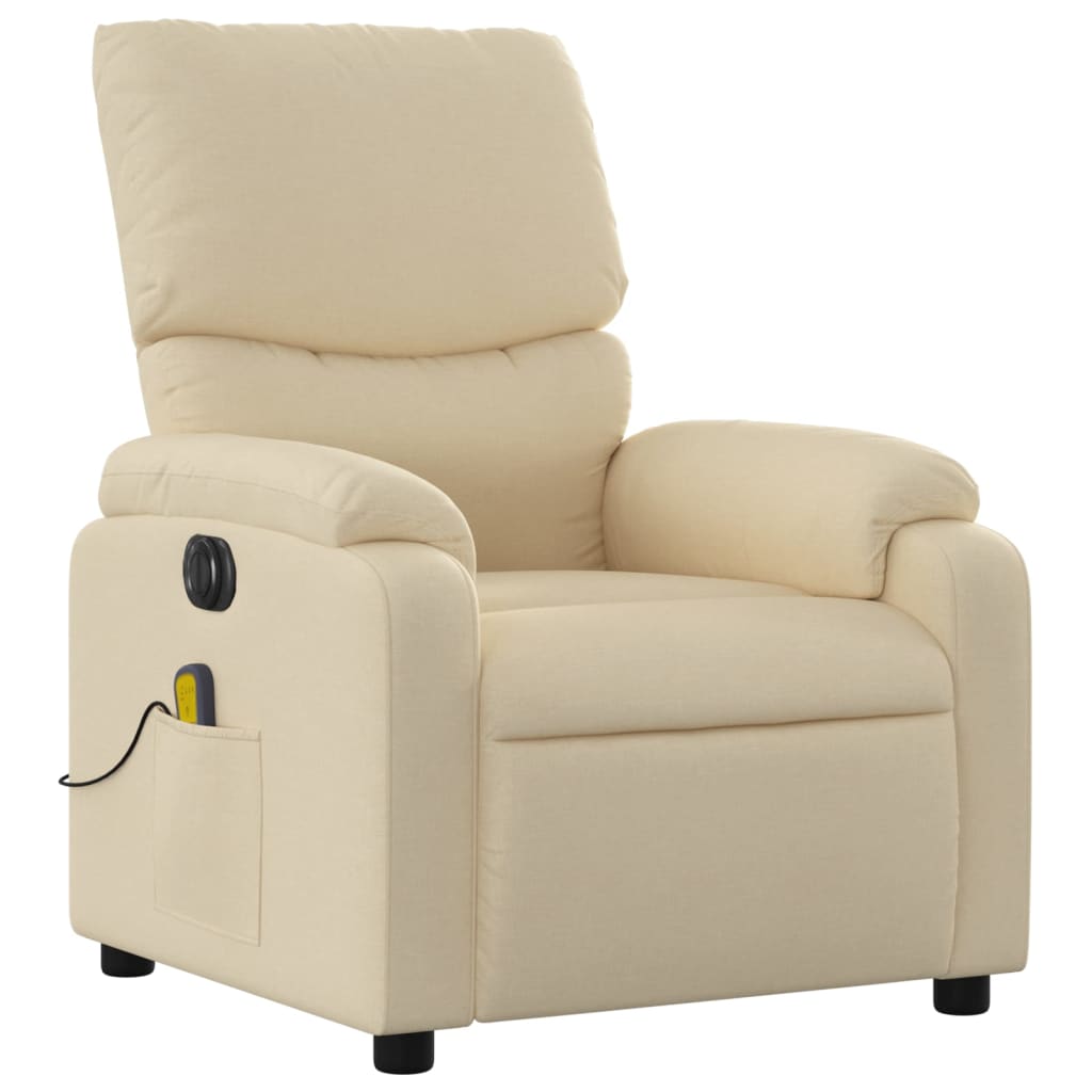 Electric reclining massage chair, cream, fabric