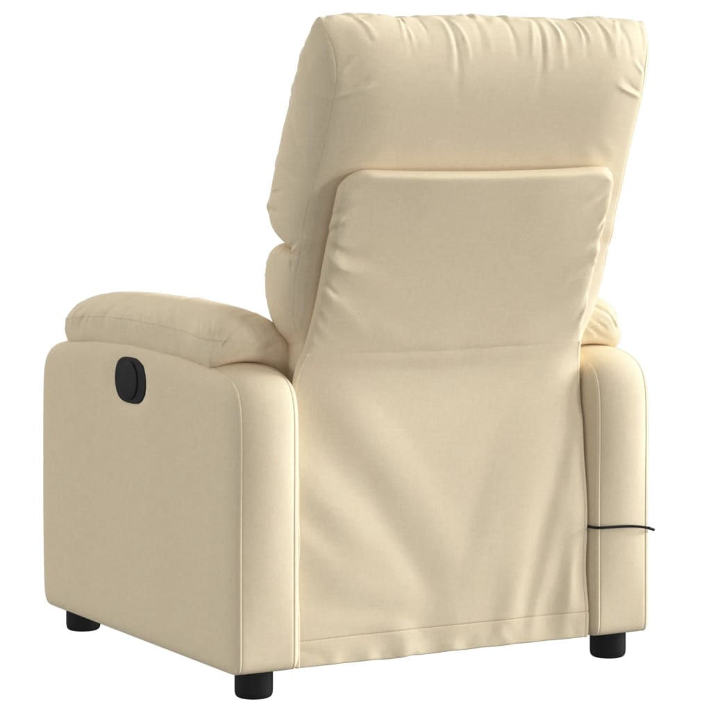 Electric reclining massage chair, cream, fabric