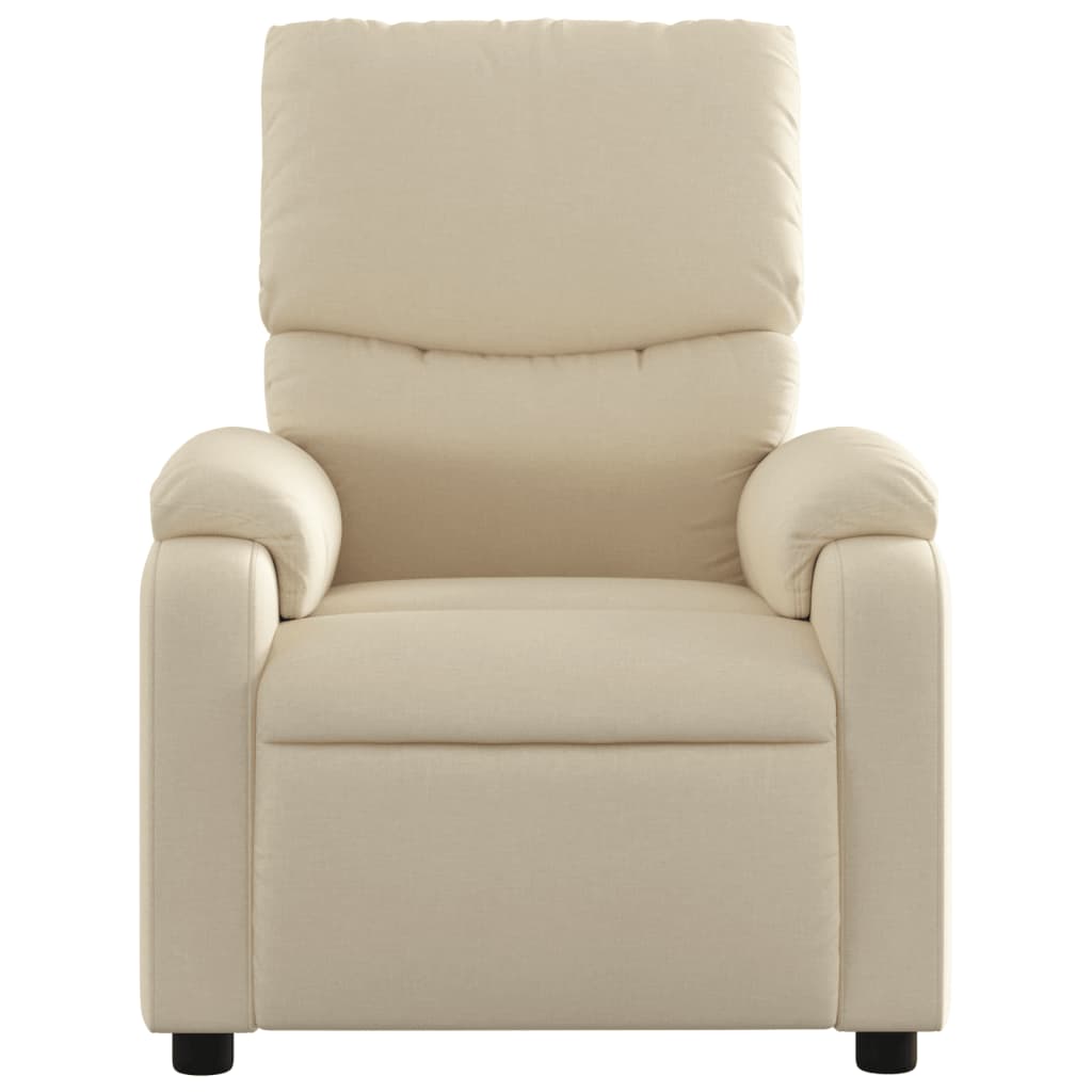 Electric reclining massage chair, cream, fabric