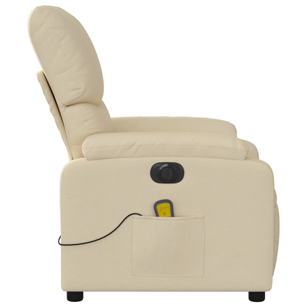 Electric reclining massage chair, cream, fabric