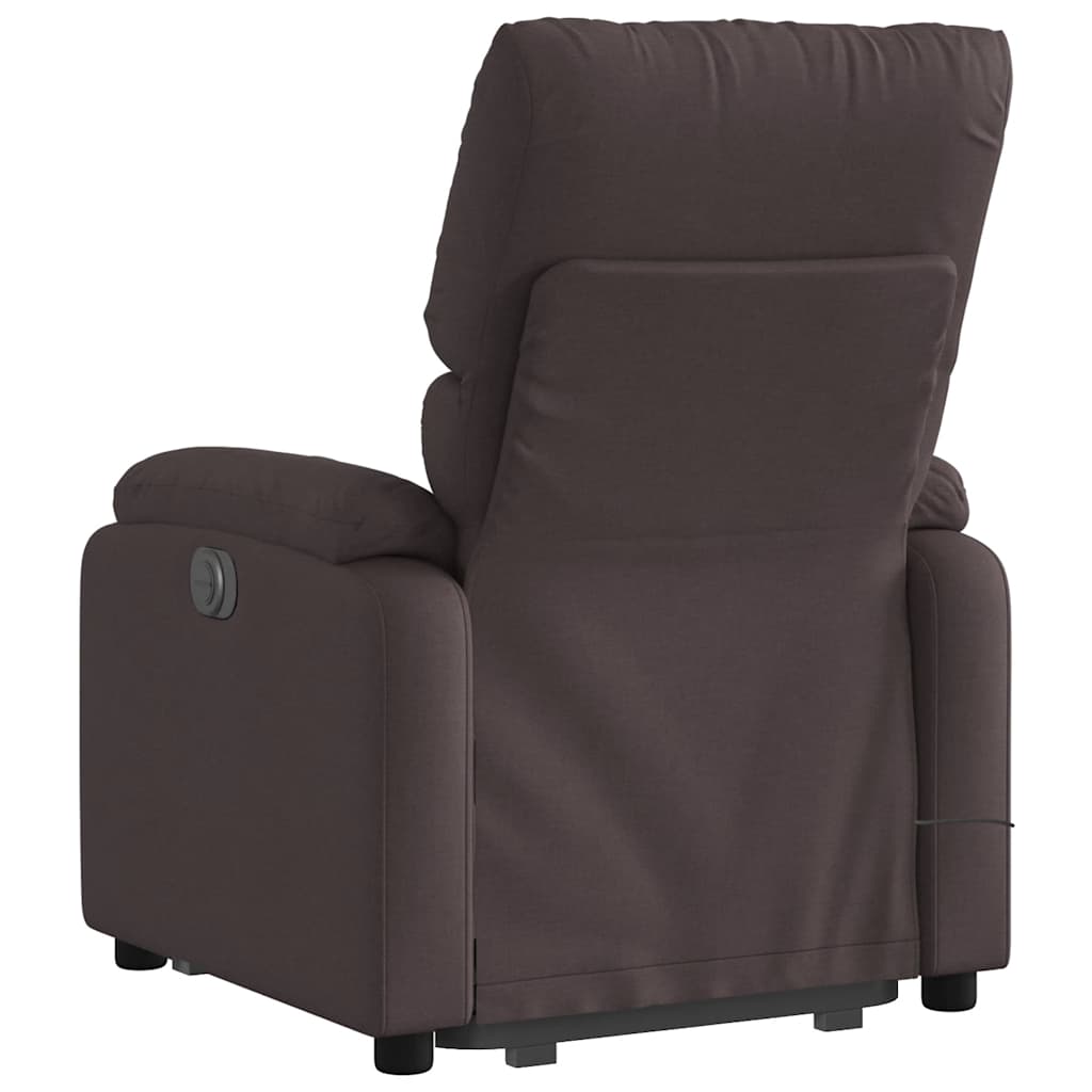 Reclining massage chair, dark brown, fabric