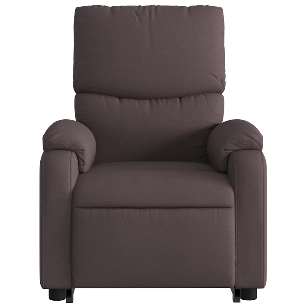 Reclining massage chair, dark brown, fabric