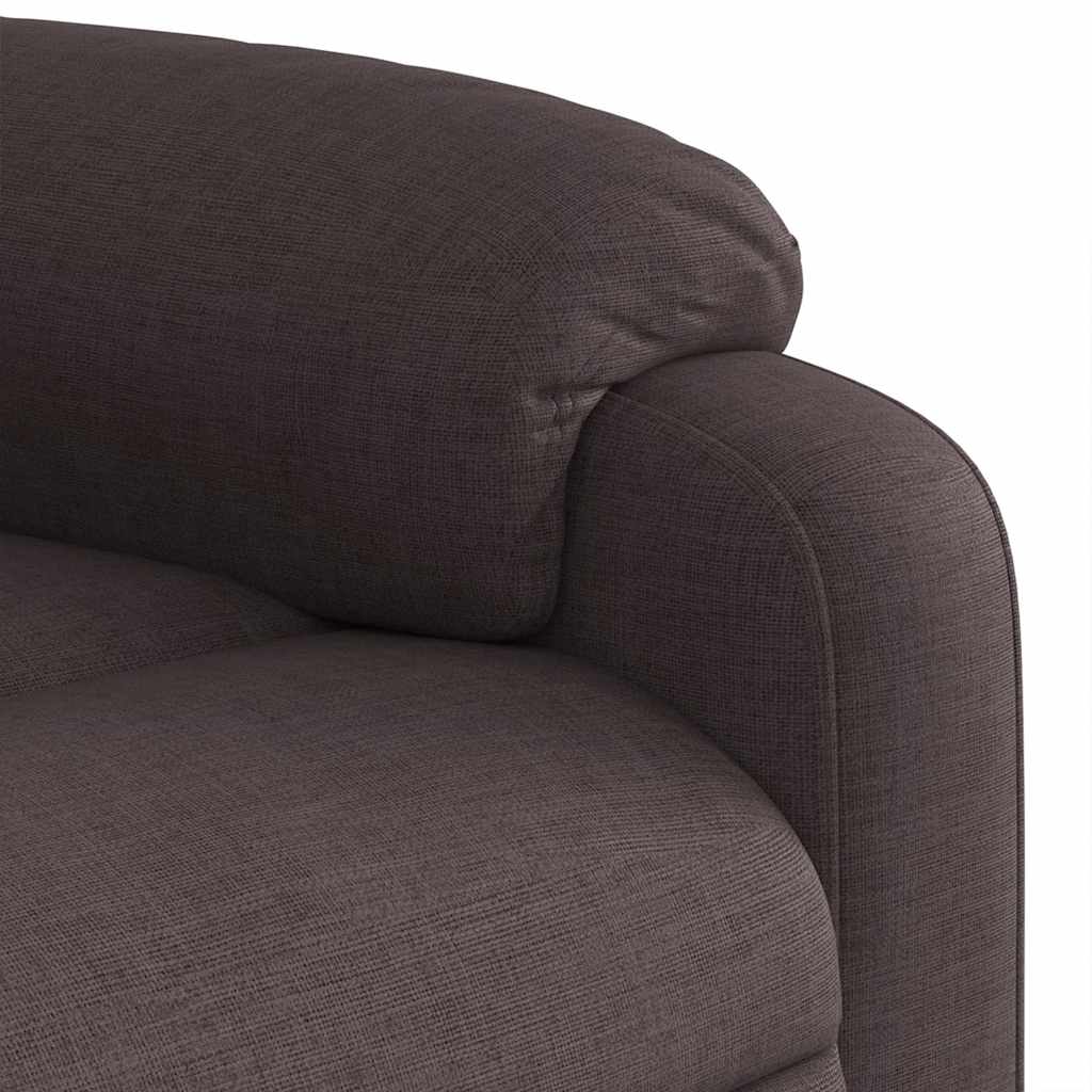 Reclining massage chair, dark brown, fabric