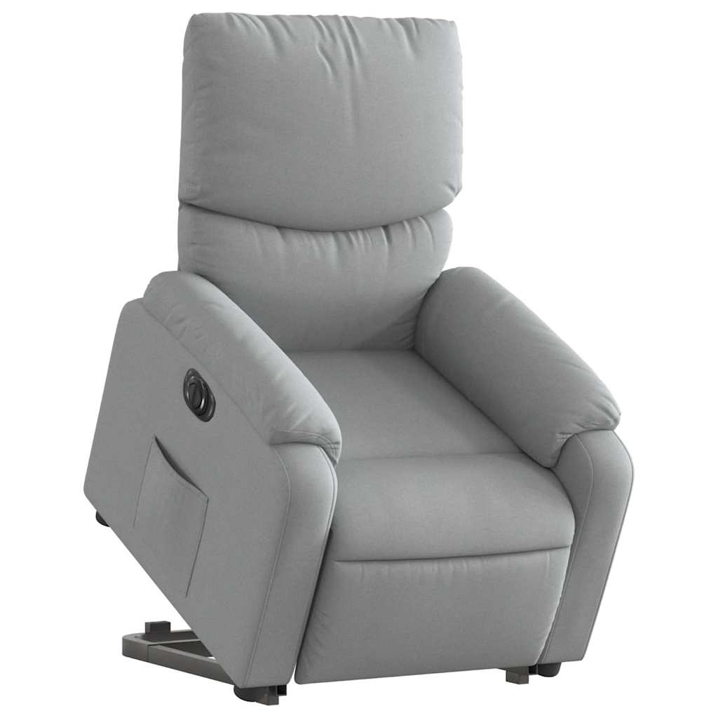 Recliner, light gray, fabric