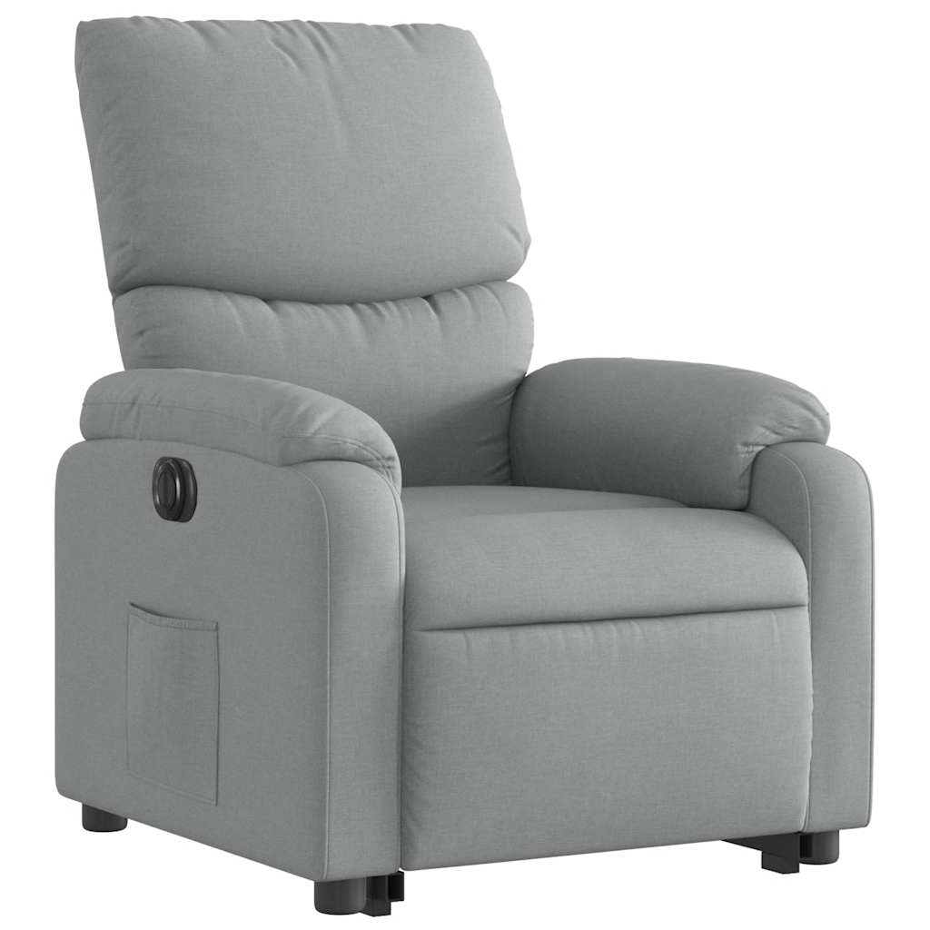 Recliner, light gray, fabric
