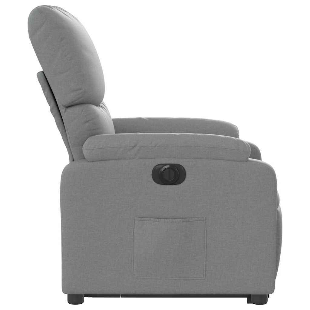 Recliner, light gray, fabric