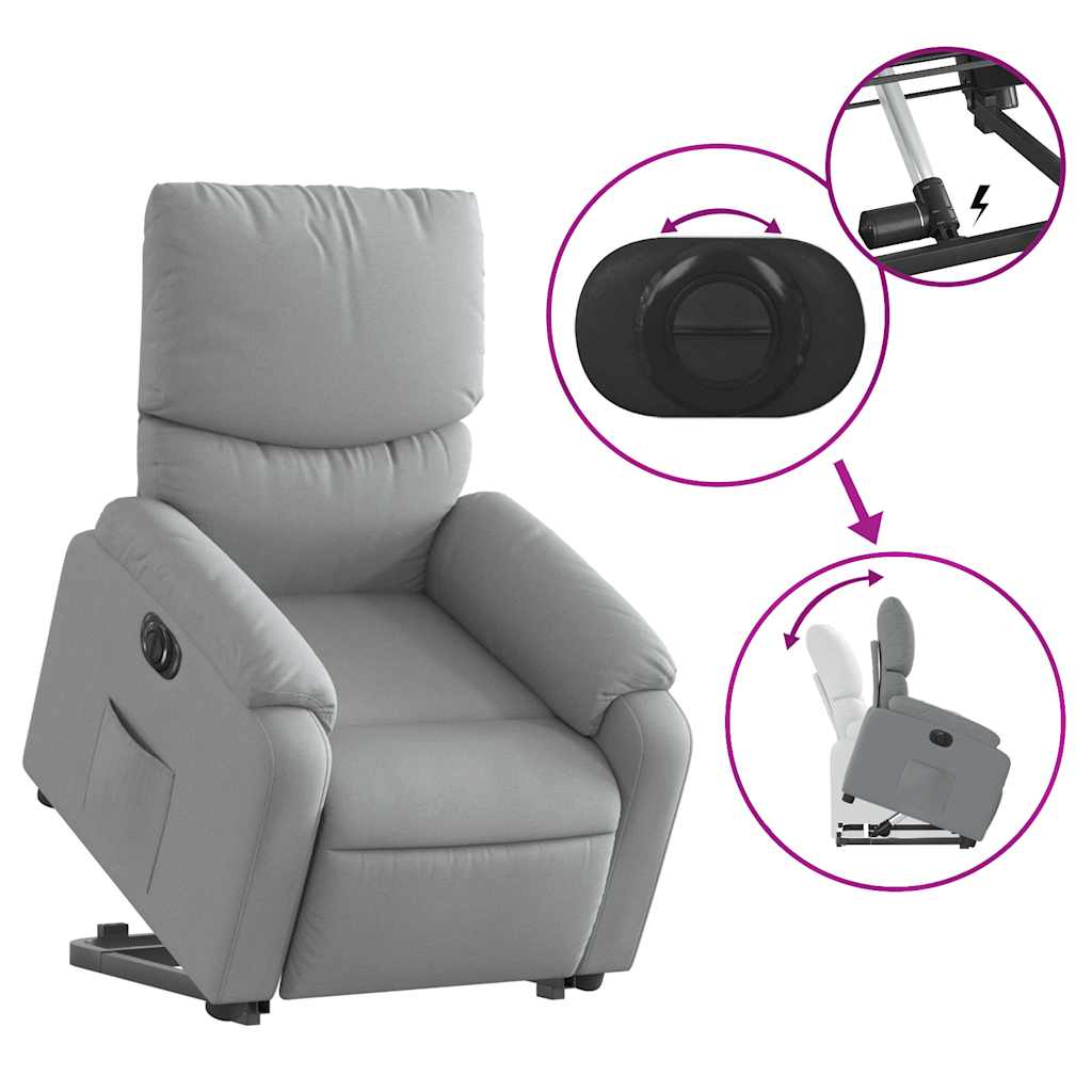Recliner, light gray, fabric