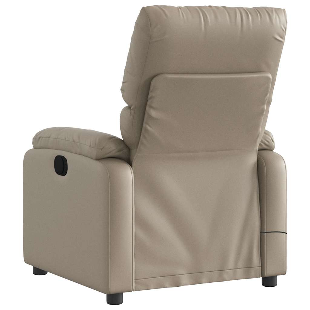 Electric reclining massage chair, cappuccino, faux leather