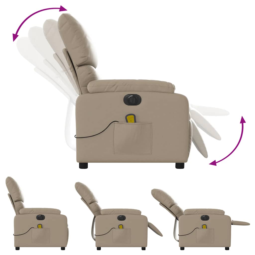 Electric reclining massage chair, cappuccino, faux leather