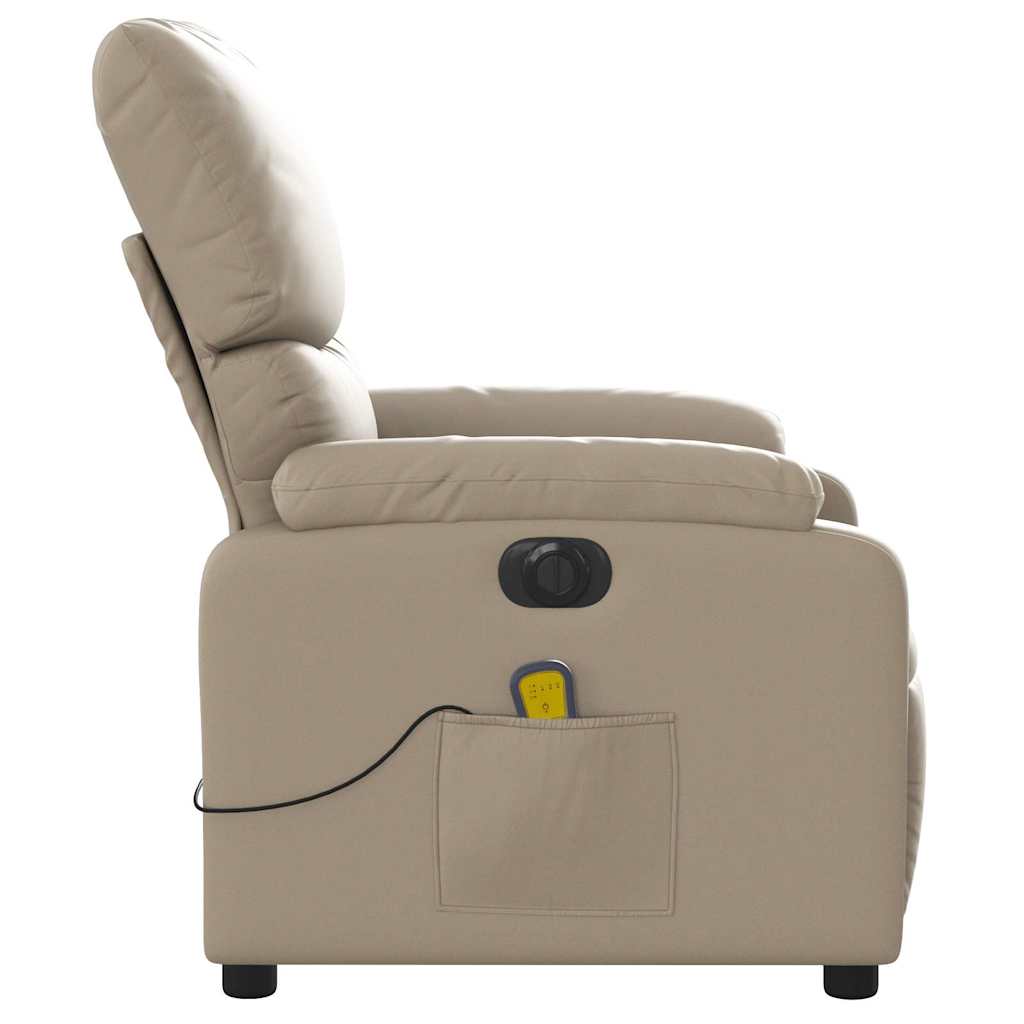 Electric reclining massage chair, cappuccino, faux leather