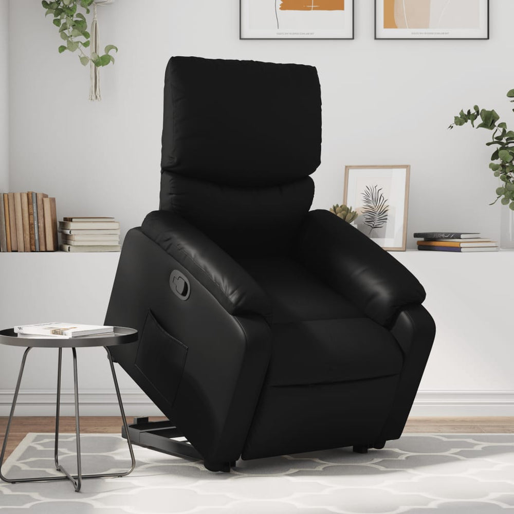 Standing Recliner, black, artificial leather