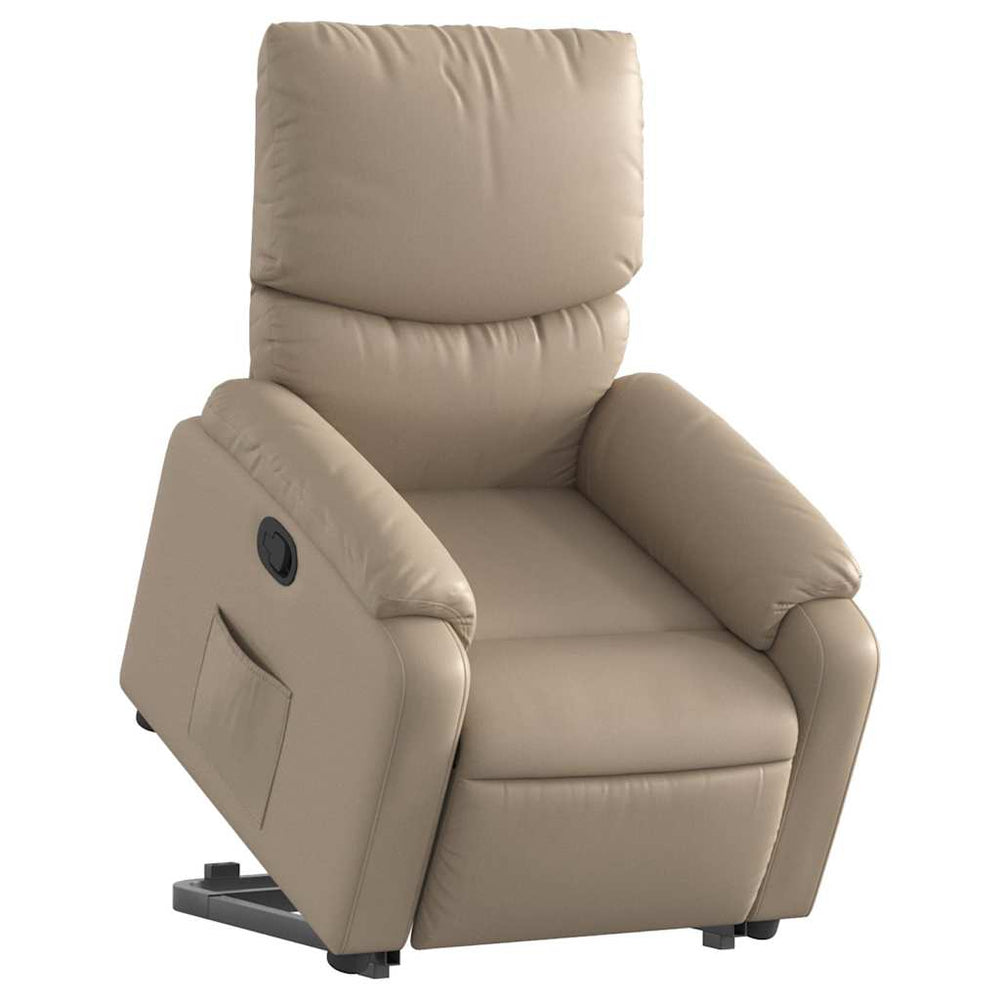 Reclining lift chair, cappuccino, faux leather