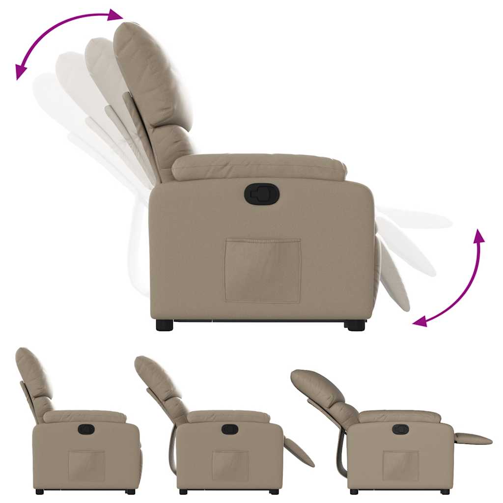 Reclining lift chair, cappuccino, faux leather
