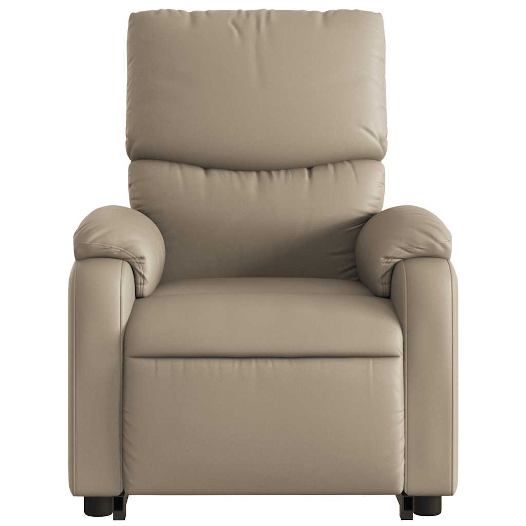 Reclining lift chair, cappuccino, faux leather