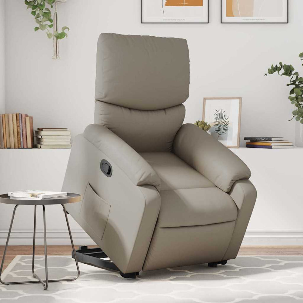 Reclining lift chair, cappuccino, faux leather