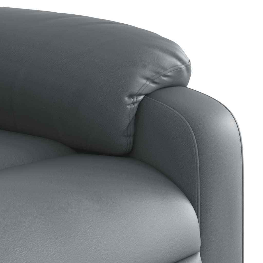 Reclining massage chair, grey, artificial leather