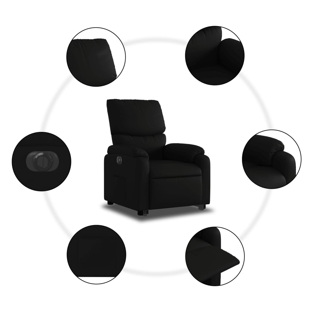 Elektrisks stāvēšanas krēsls, melns, mākslīgā āda