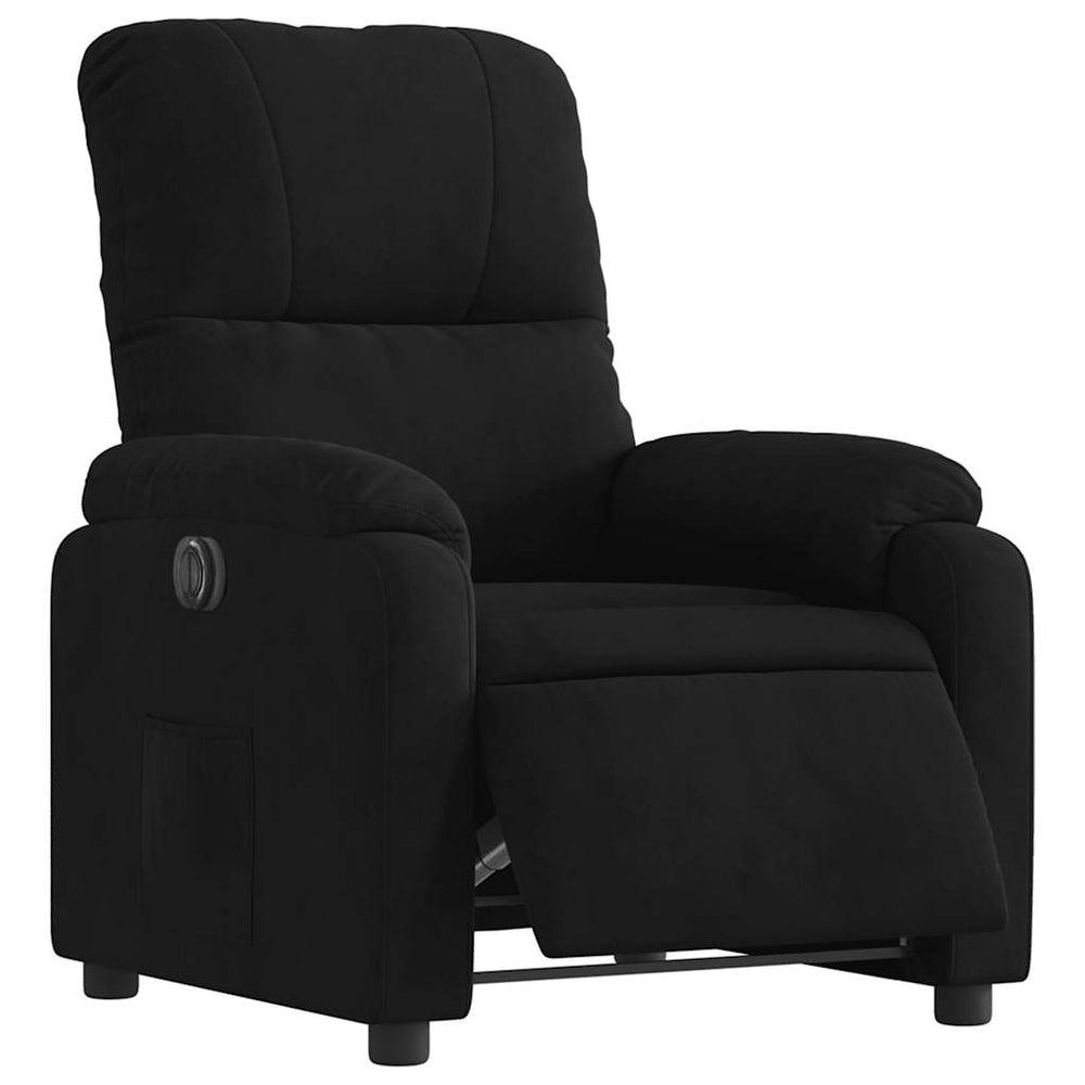 Electric recliner, black, microfiber fabric