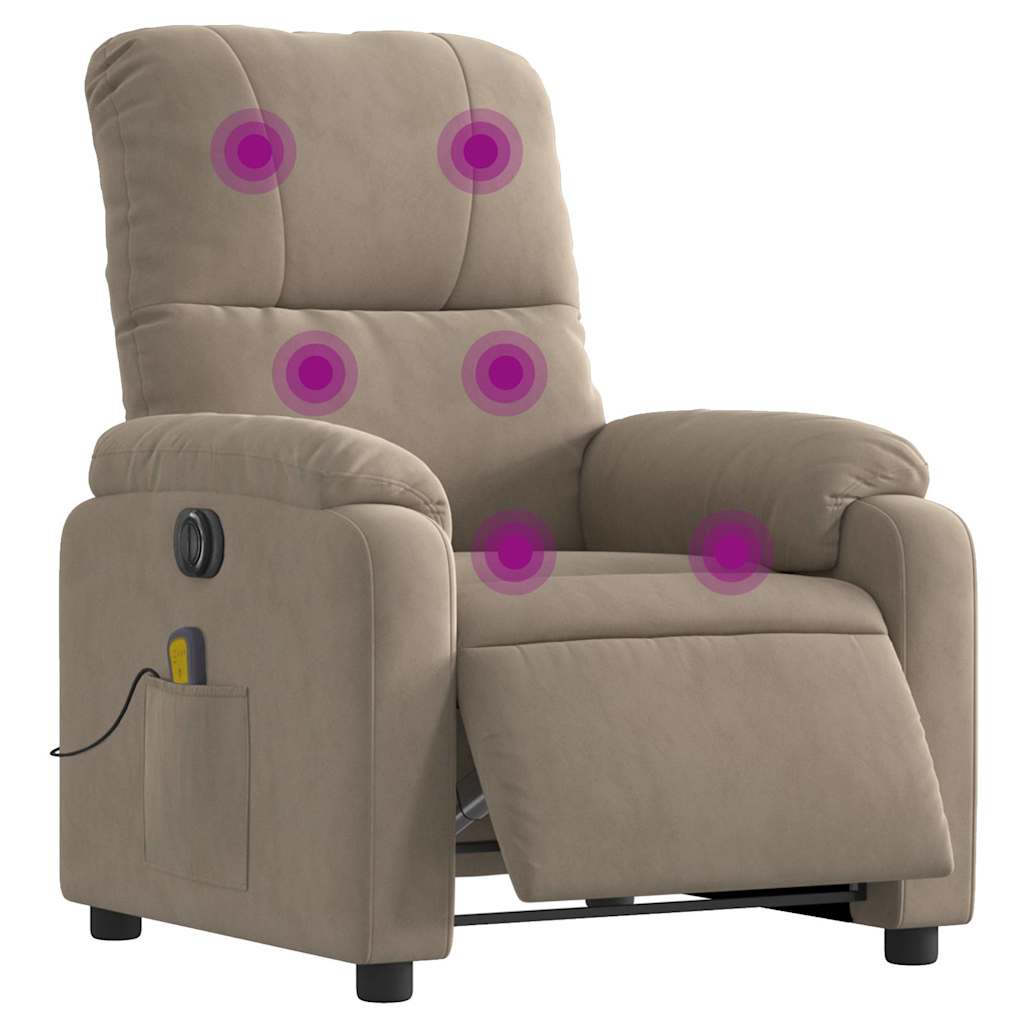 Electric massage chair, taupe, microfiber fabric