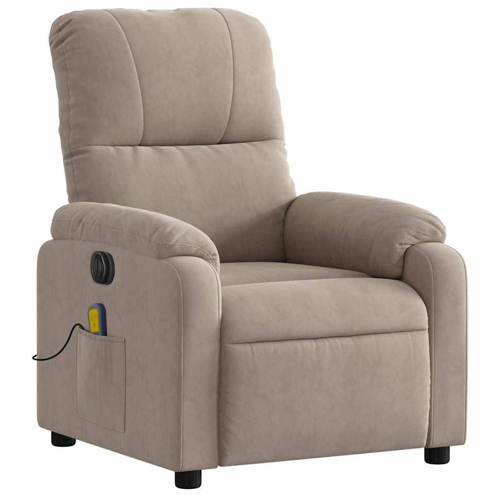 Electric massage chair, taupe, microfiber fabric
