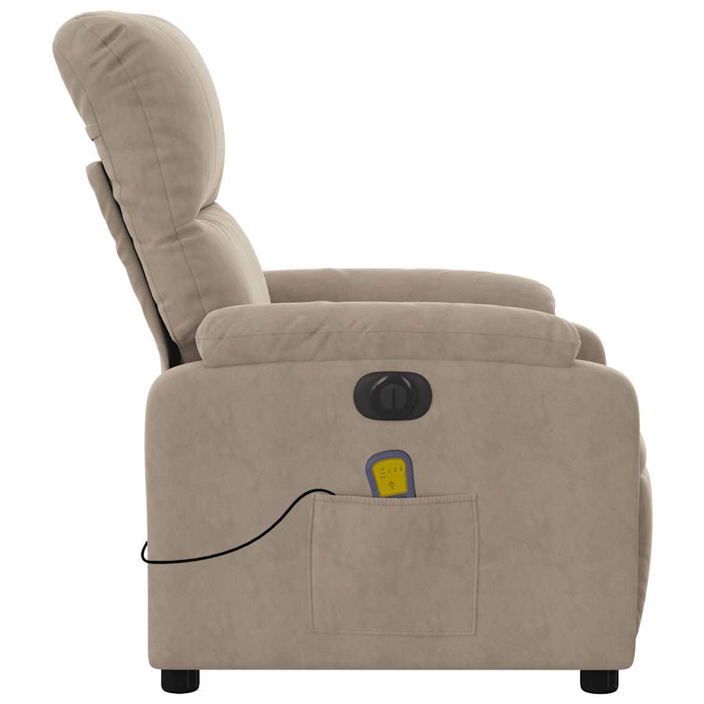 Electric massage chair, taupe, microfiber fabric