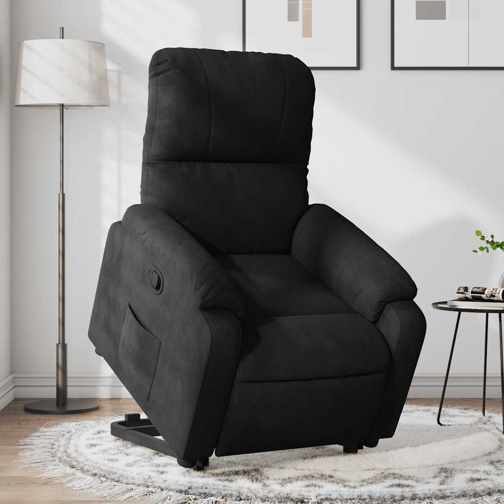 Lift Recliner, black, microfiber fabric