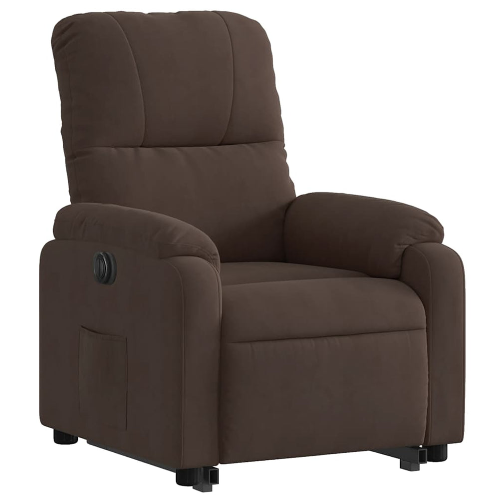 Lift recliner, brown, microfiber fabric