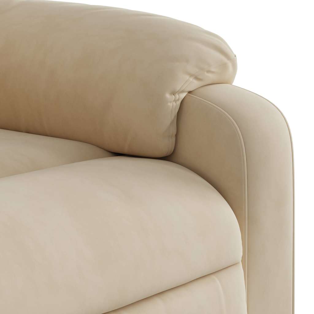 Electric rise and recline armchair, cream, fabric