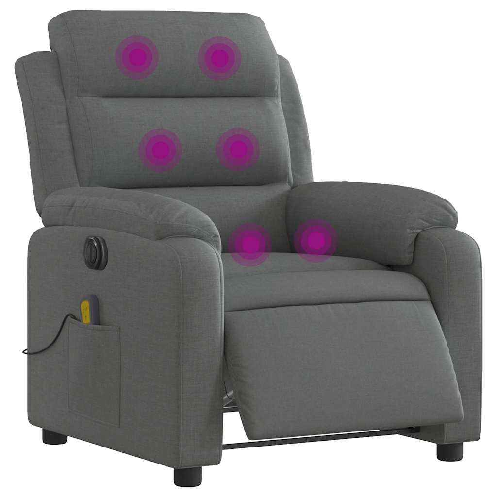 Electric massage chair, dark grey, fabric
