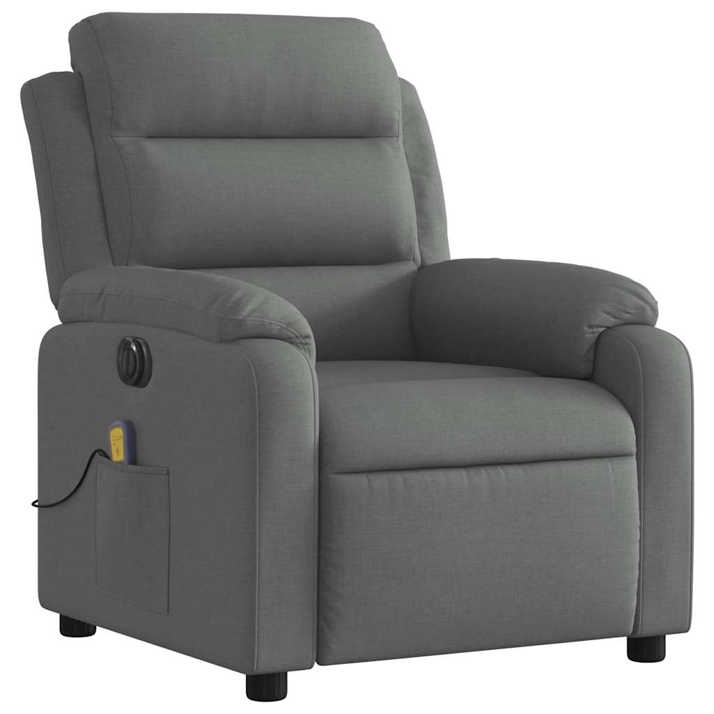 Electric massage chair, dark grey, fabric
