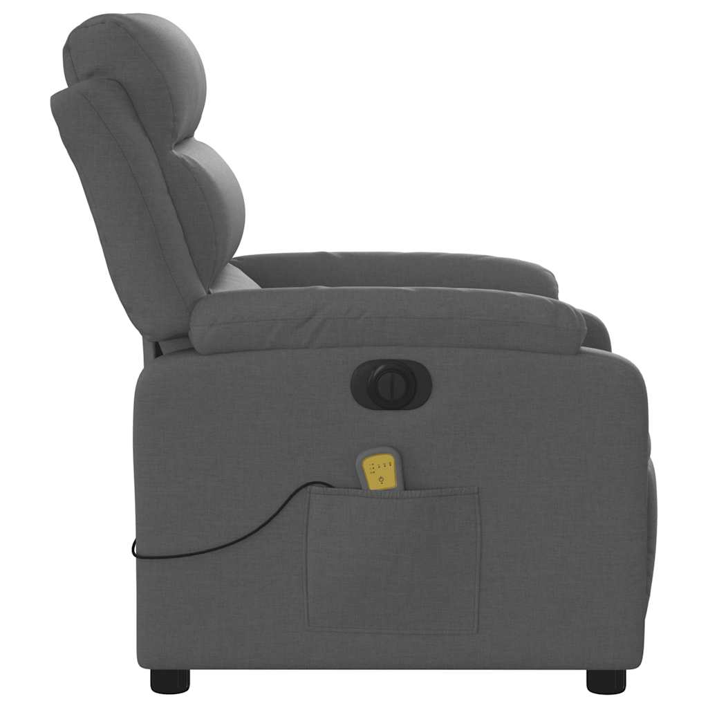 Electric massage chair, dark grey, fabric