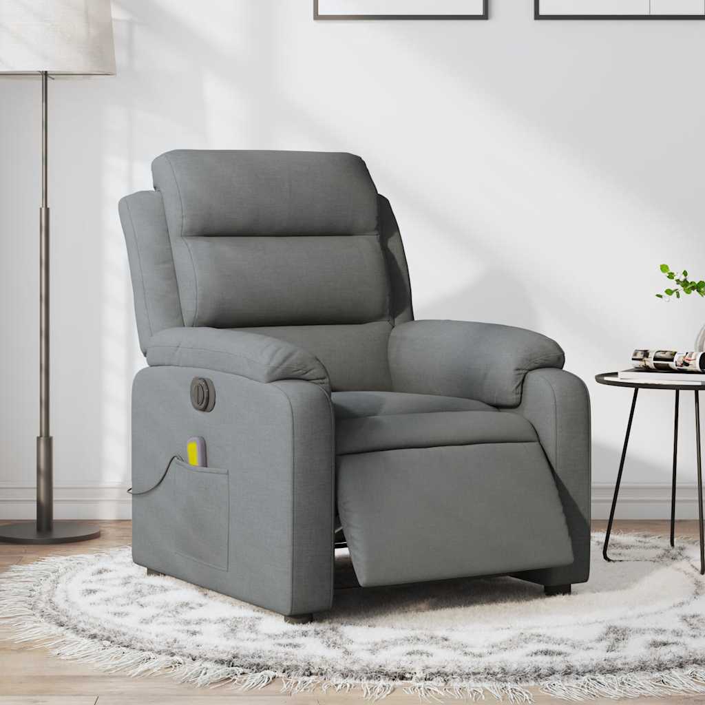 Electric massage chair, dark grey, fabric