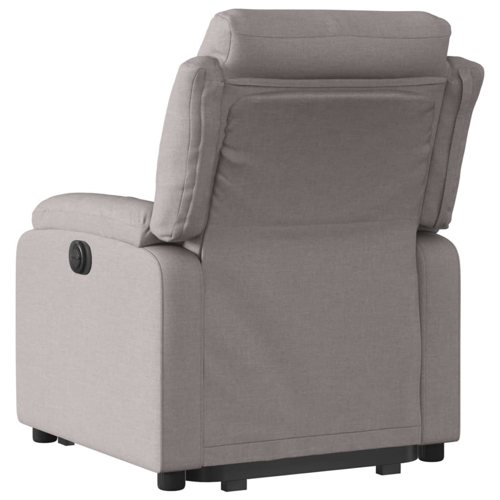 Recliner with lift-up function, taupe, fabric